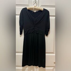 Boden Womens Dress V-Neck Stretch Half Sleeve Size 8 Black